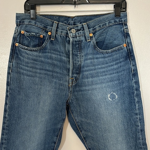 Levi’s 501 S Women 28 Premium Denim Jean Distressed Raw Hem Button Fly Cotton - Picture 8 of 13